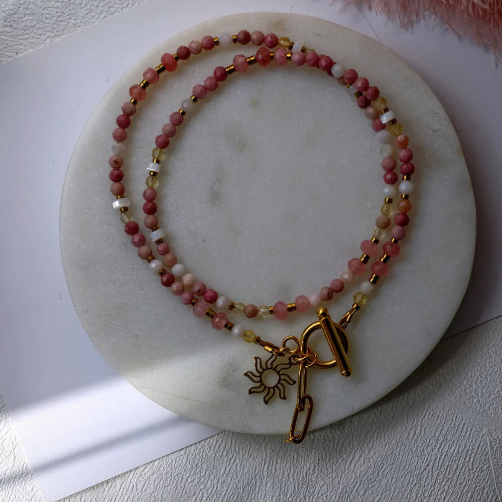 ROSY - choker z rodonitem - pojedynczy egzemplarz