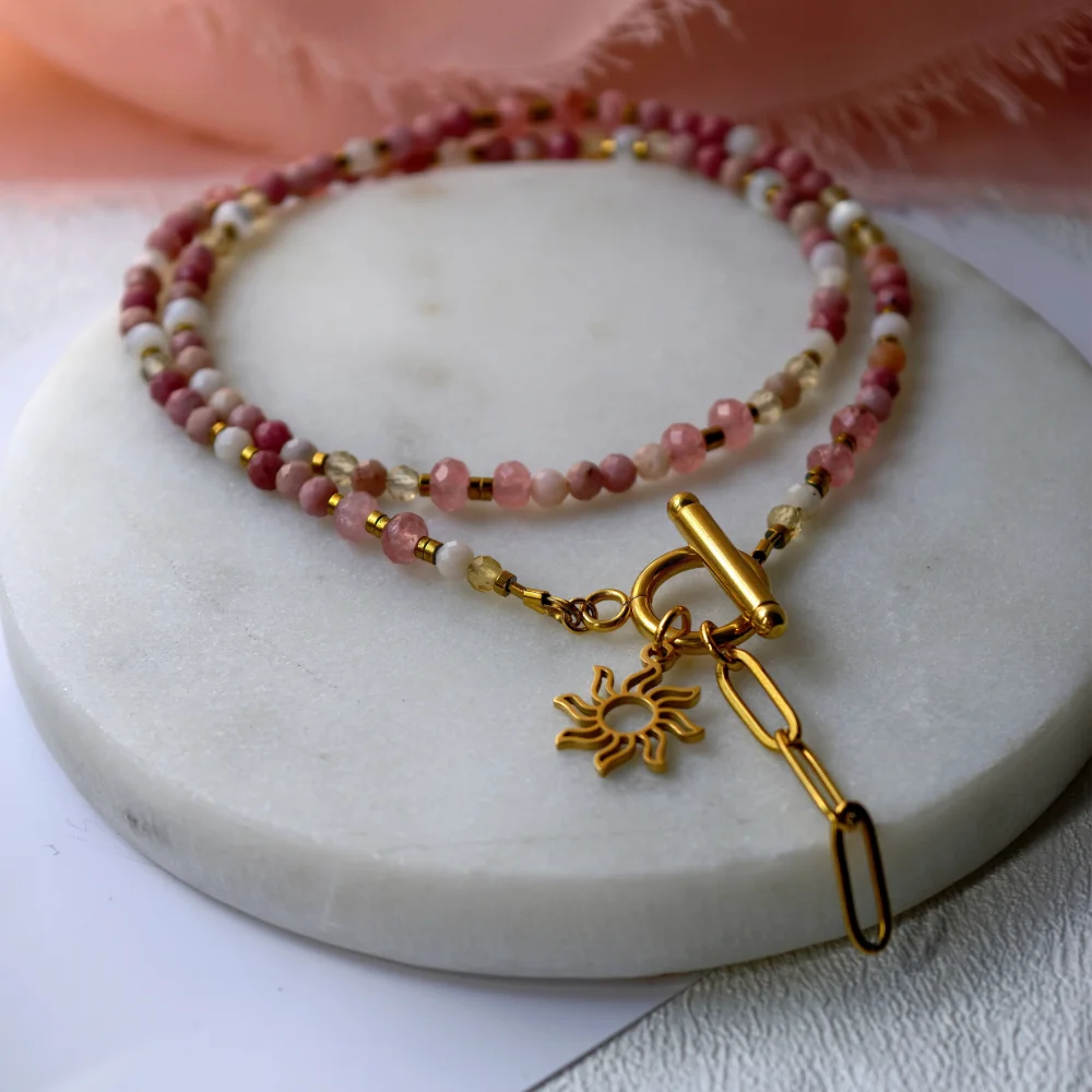 ROSY - choker z rodonitem - pojedynczy egzemplarz